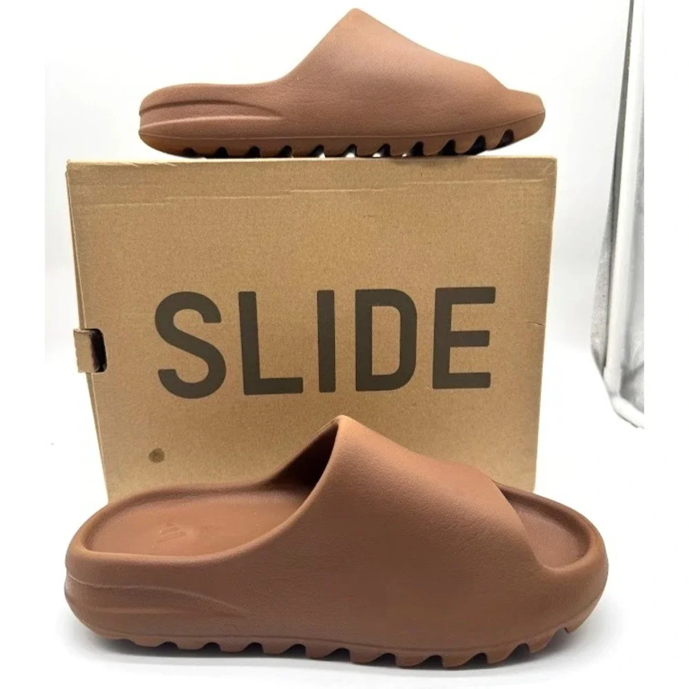 Adidas Yeezy Slide Flax FZ5896 Men's US 8 EU 42 Brown Comfort Slides